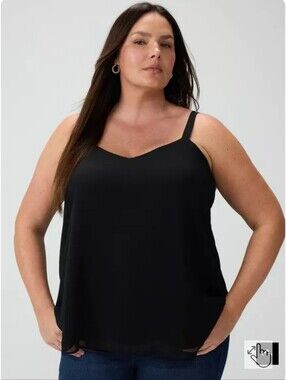 torrid Black Sophie Spaghetti Strap Chiffon Camisole
